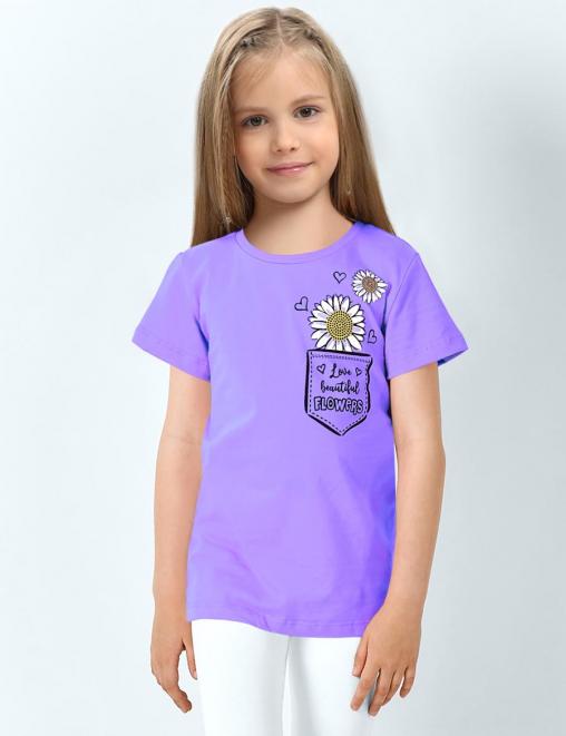 Футболка детская KETMIN HOME PR РОМАШКА цв. Сиреневый Футболка детская KETMIN HOME PR РОМАШКА цв. Сиреневый