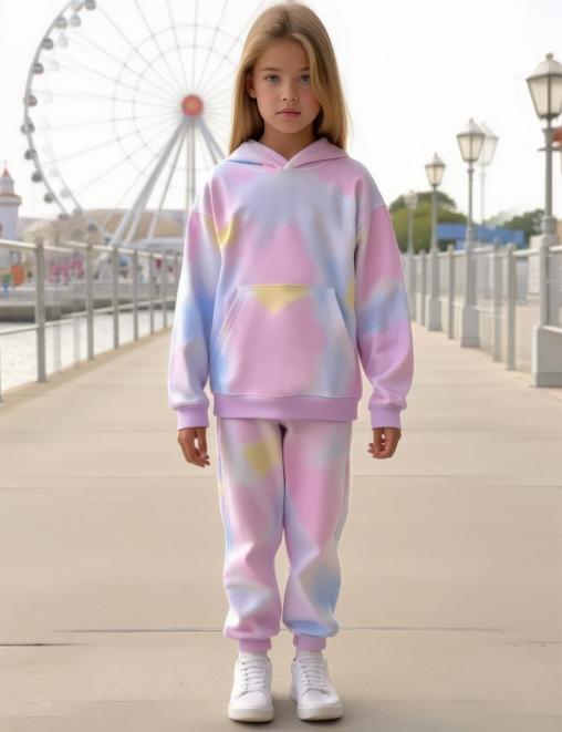 Костюм детский KETMIN ИМИДЖ цв.Тай Дай Неон / капюшон