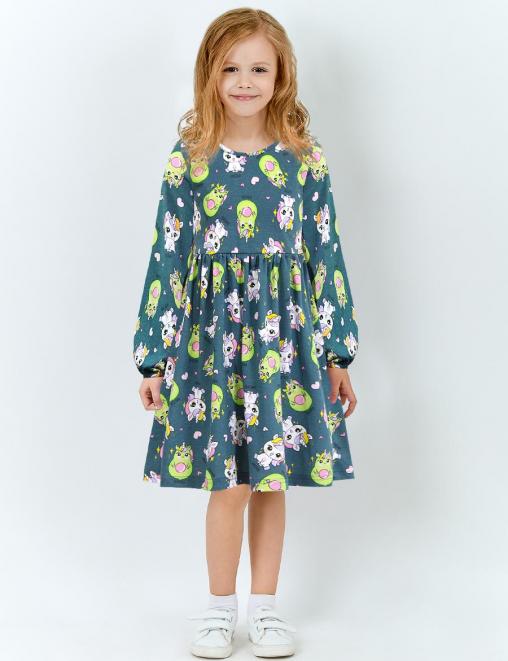 Платье для девочки КАПЕЛЬКА Авокадо цв.Серый