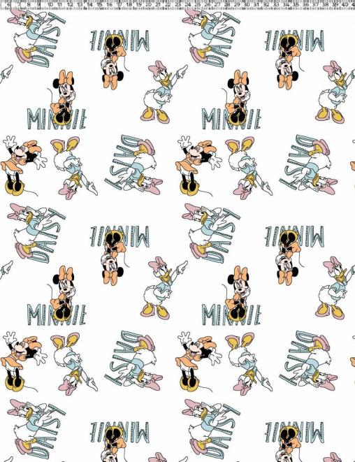 Кулирка с лайкрой ПЕНЬЕ Диджитал ш/полотно ДЕЙЗИ и МИННИ цв.белый