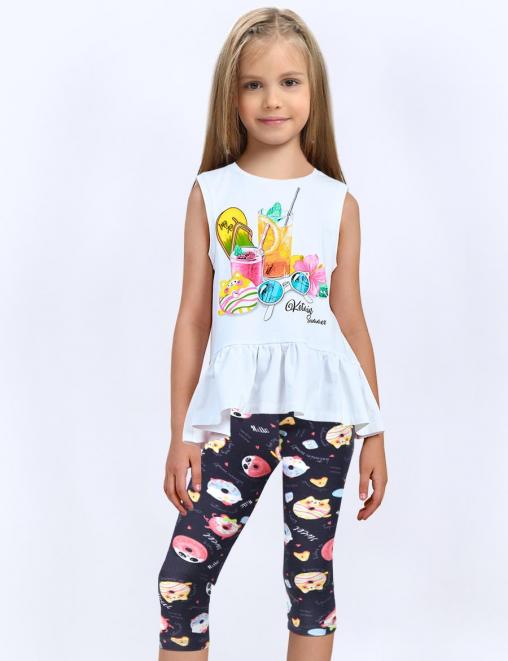 Костюм летний для девочки KETMIN SUNNY BEACH цв.Белый/Синий