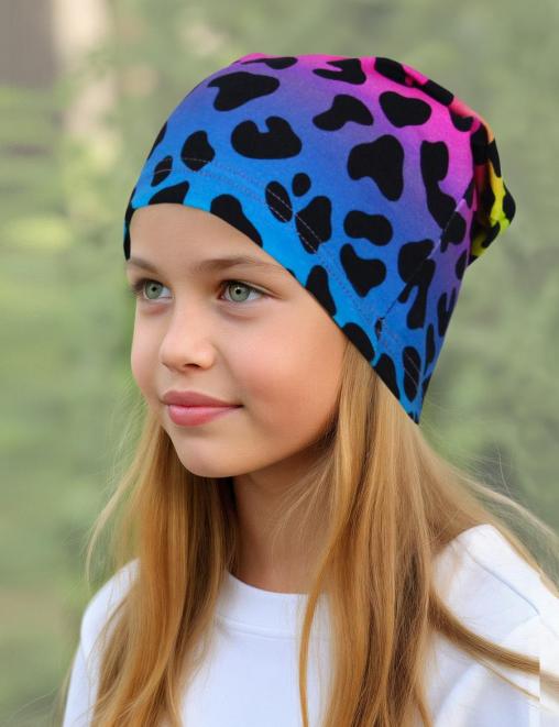 Шапка летняя ЛЕО НЕОН сине-розовая