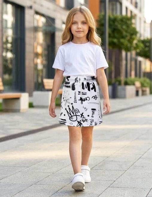 Детская юбка KETMIN ФЛИРТ цв.Граффити Белый