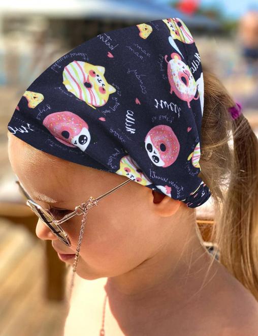 Бандана детская ПРЕМИУМ цв.Пончики Синий