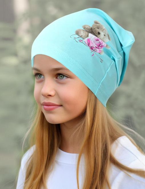 Шапка летняя Мишка ROSE цв.Бирюза