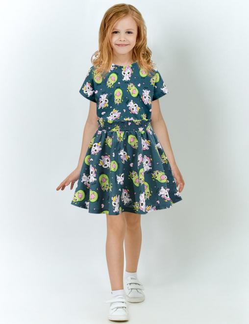 Костюм для девочки KETMIN HAPPY цв.Авокадо/Серый (Футболка/Юбка)