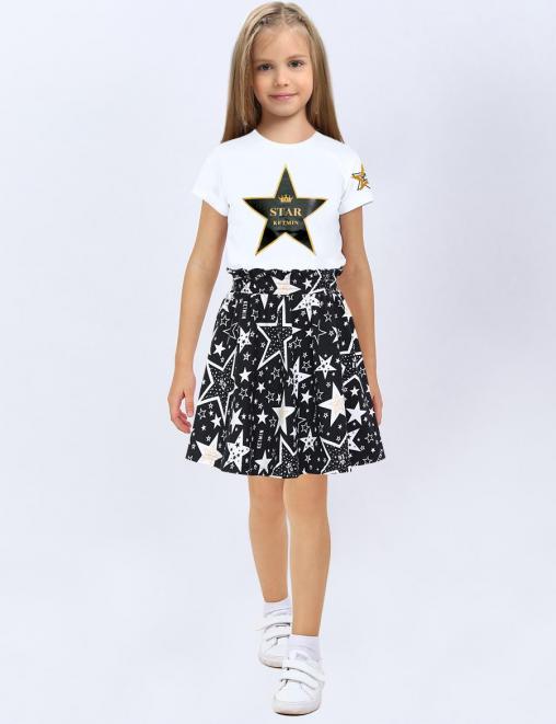 Юбка для девочки KETMIN НЕЗАБУДКА цв.STAR KM Черный