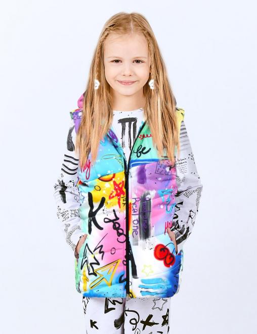 Жилет детский ЮНИСТРИМ KETMIN цв. ГРАФФИТИ Неон