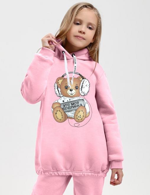 Худи для девочки KETMIN МОЯ ВЕЧЕРИНКА с начёсом цв.Розовый