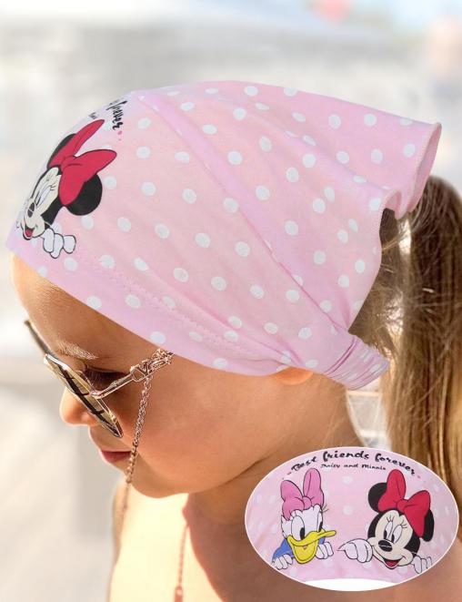 Косынка-бандана СОЛНЫШКО ПОДРУЖКИ цв.Розовый белый горох