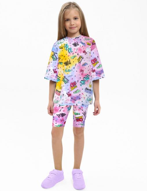 Костюм для девочки KETMIN МАЛИНА ONE цв.Favorite Person (Футболка/Велосипедки)