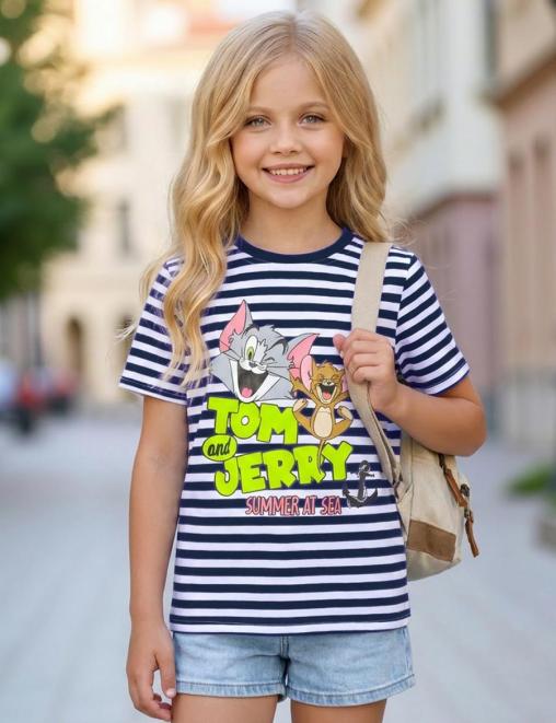 Футболка детская KETMIN URBAN ТОМ И ДЖЕРРИ цв.Тельняшка Синий