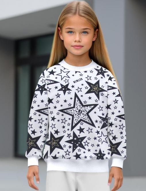 Свитшот детский KETMIN DG STAR KM цв.Белый/белые манжеты