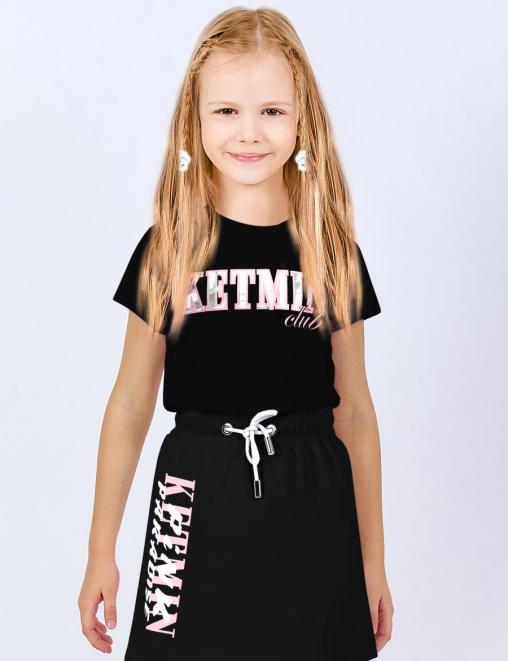 Футболка для девочки KETMIN RS CLUB NEW цв.Чёрный/Серебро