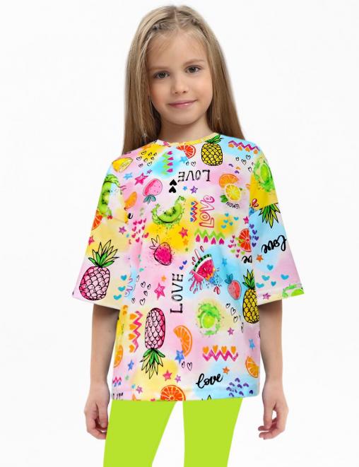 Футболка для девочки KETMIN цв.ЭкзоФрукты