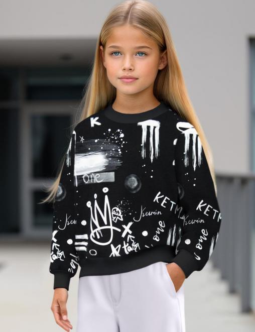 Свитшот детский KETMIN DG ГРАФФИТИ цв.Чёрный