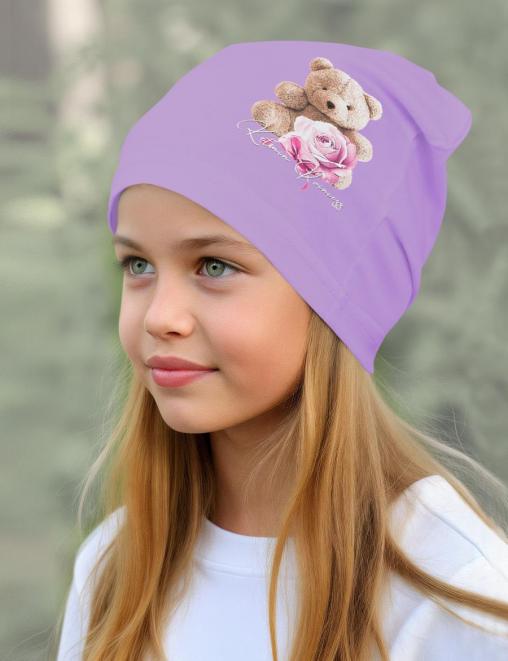 Шапка летняя Мишка ROSE цв.Сиреневый