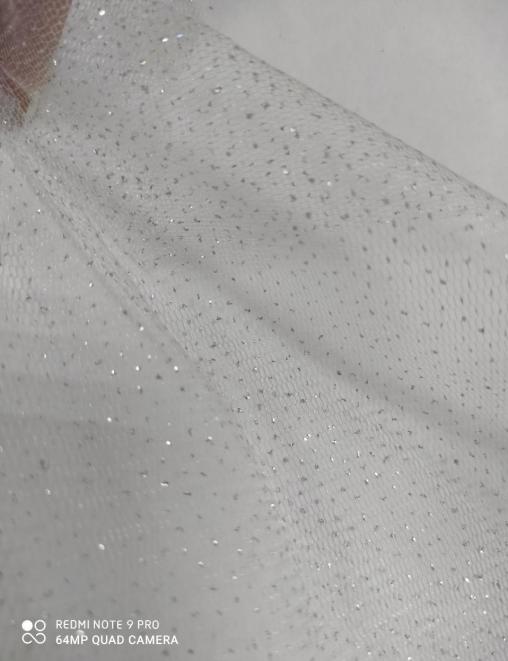 Сетка с блестками цв.Белый