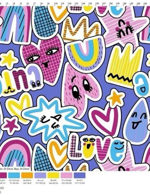 Кулирка ХЛОПОК ОЕ ш/полотно Смайлики цв.Голубой