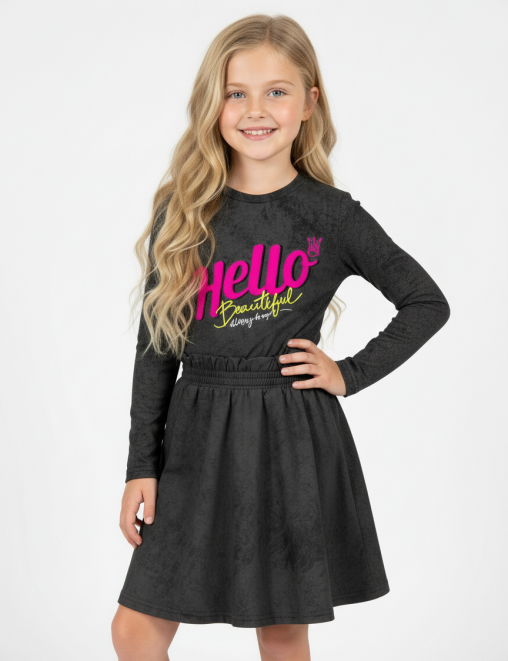 Костюм для девочки KETMIN LONG HAPPY HELLO цв.Варенка Черный