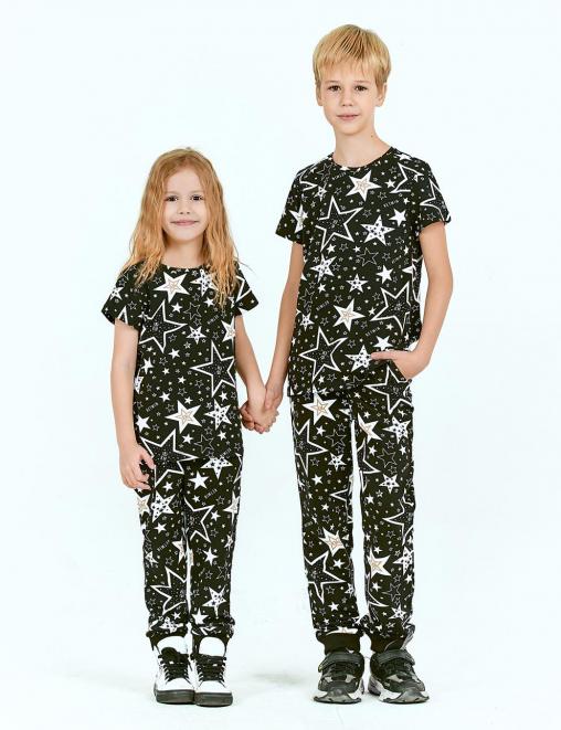 Костюм KETMIN SMART цв.STAR KM Чёрный (Футболка/Брюки)