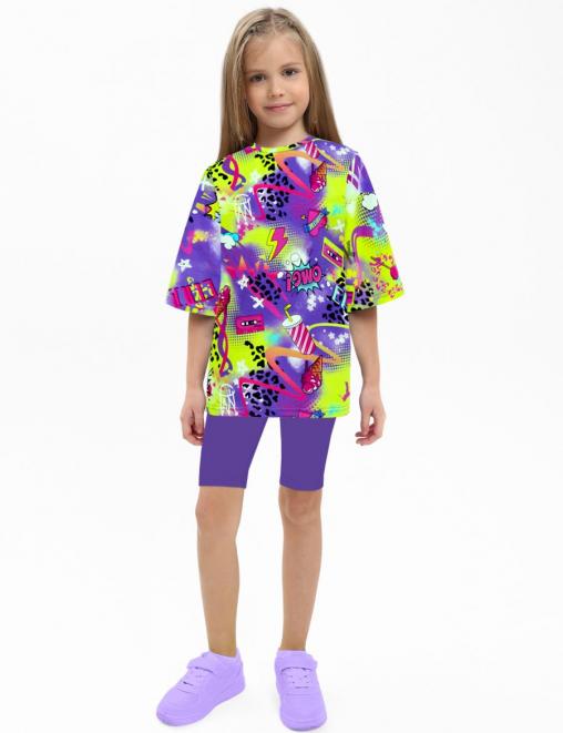 Костюм для девочки KETMIN МАЛИНА COMPACT цв.LOVELY сиреневый /Фиолет (Футболка/Велосипедки)