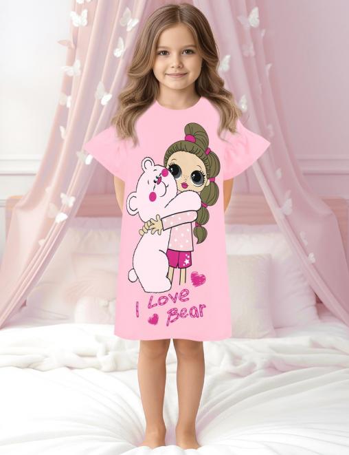 Сорочка детская KETMIN COLOR ПЛЮШЕВЫЙ МИШКА цв.Розовый