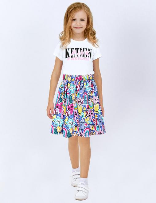 Юбка для девочки KETMIN ЛЕТНИЙ ОТДЫХ цв.Смайлики голубой