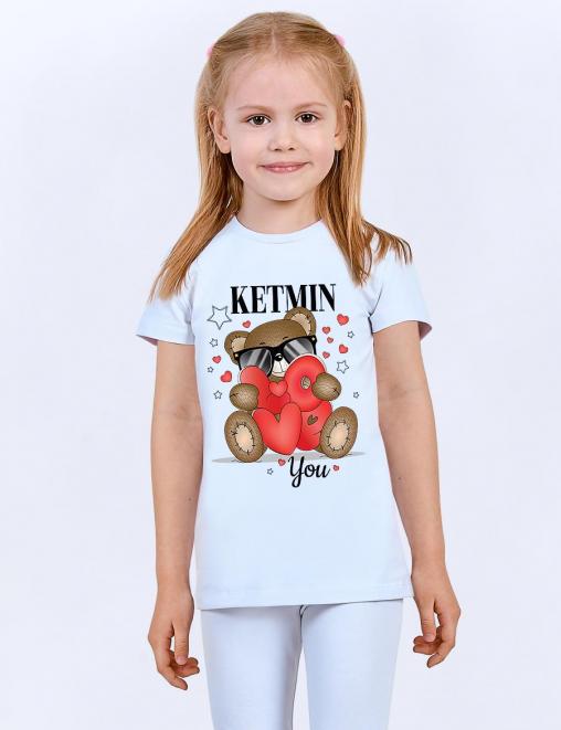 Футболка для девочки KETMIN HOME PR МИШКА LOVE цв.Белый/Красный