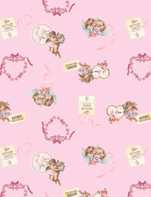 Кулирка с лайкрой ПЕНЬЕ Диджитал ш/полотно Ангел цв.розовый