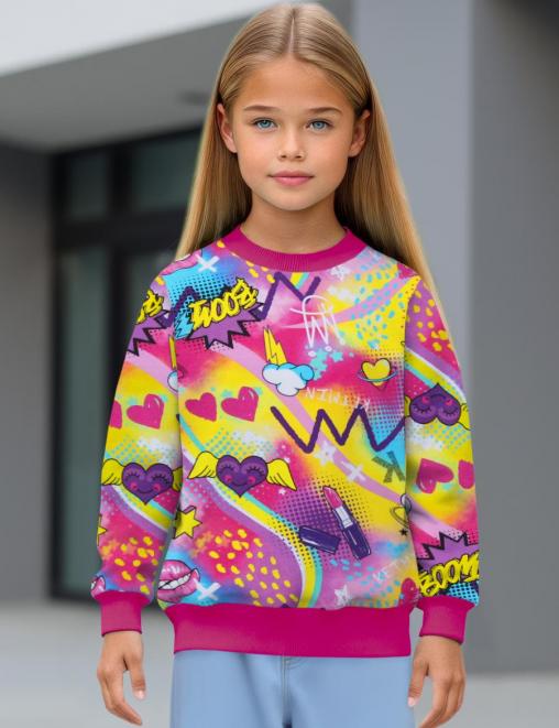 Свитшот детский KETMIN ТИП ТОП DG LOVELY цв.Фукси /Байка