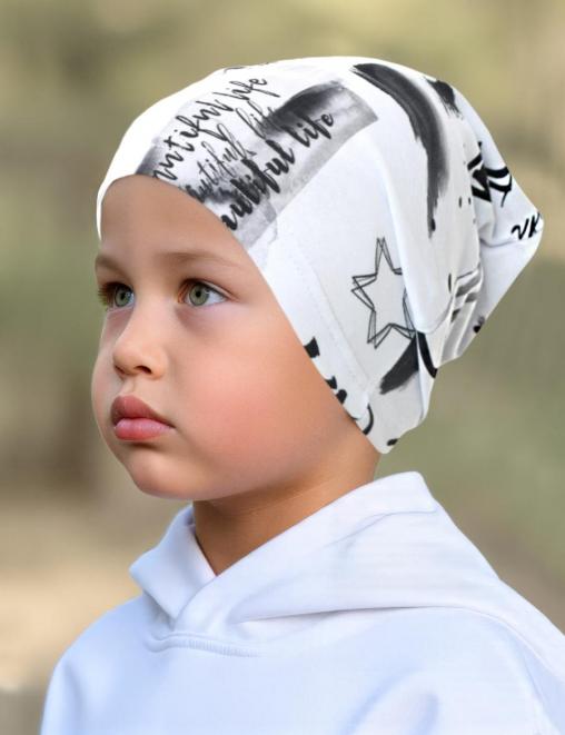 Шапка летняя Футер цв.Граффити Белый