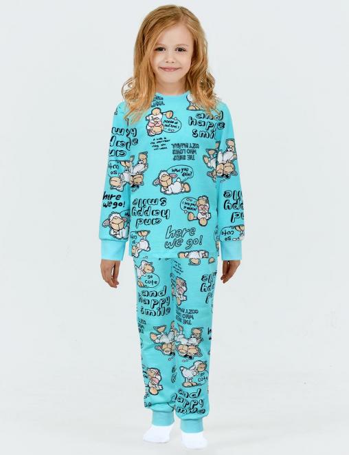 Пижама детская KETMIN CLASSIC БАРАШКИ цв. Бирюза (Лонгслив/Брюки)