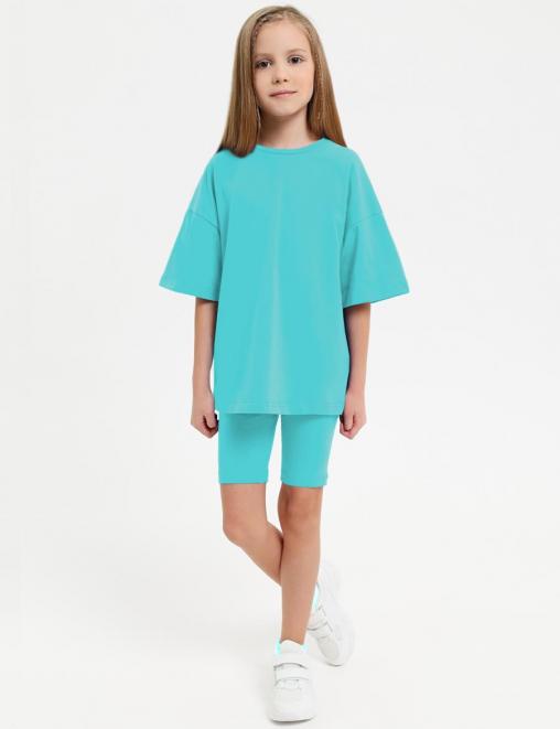 Костюм для девочки KETMIN МАЛИНА COLOR цв.Бирюза (Футболка/Велосипедки)