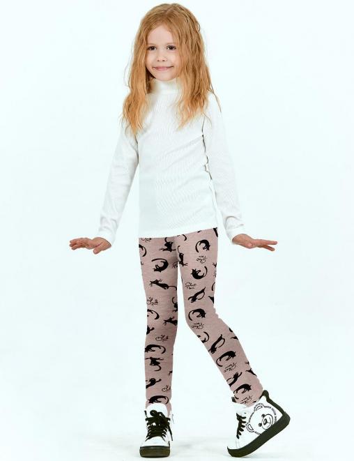 Легинсы детские утеплённые KETMIN КОШКИ цв.Бежевый /на меху