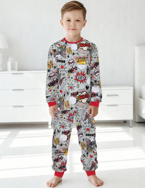 Пижама детская KETMIN НОЧКА  RS BOOM с начесом цв.Серый