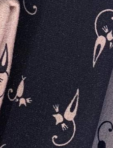 Трикотаж на меху Кошки цв. Черный