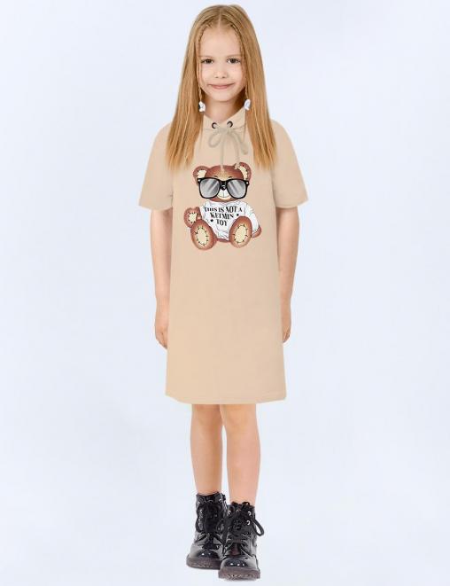 Платье-толстовка для девочки KETMIN МИШКА TOY цв.Бежевый
