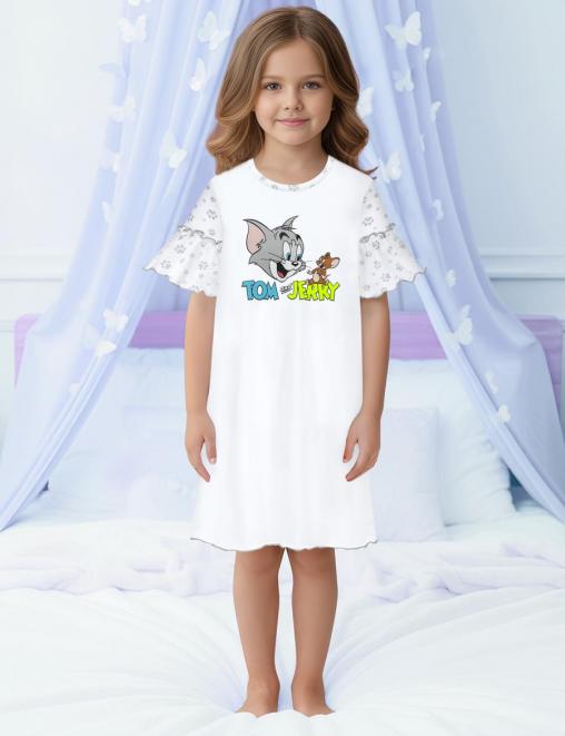 Сорочка детская KETMIN COMFORT RS ТОМ и ДЖЕРРИ цв.Белый