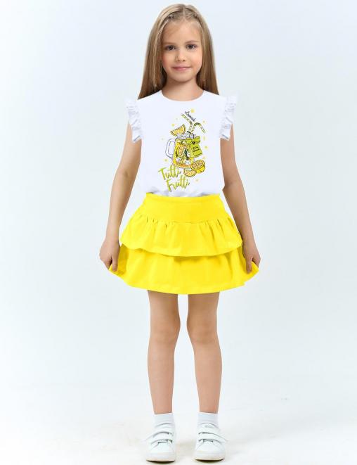 Костюм для девочки KETMIN ЕЖЕВИКА ЛИМОНАД цв.Желтый (Футболка/Юбка-шорты)