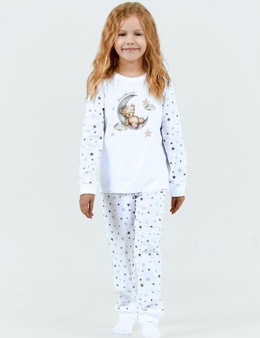 Пижама детская KETMIN НОЧКА МИШКА НА ЛУНЕ с начёсом цв.Звездное небо
