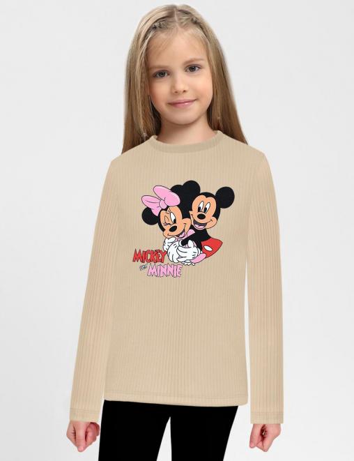 Лонгслив для девочки KETMIN МИККИ ОБНИМАШКИ цв. Бежевый