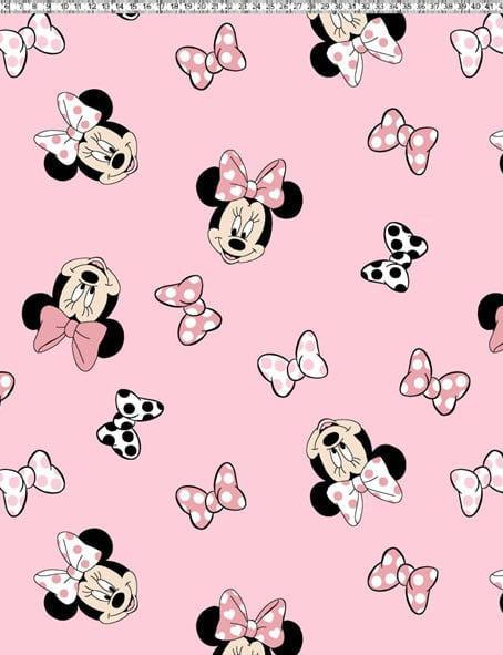 Футер 2-х нитка без ПЭ/ Начёс ОЕ Минни улыбашка цв.Розовый