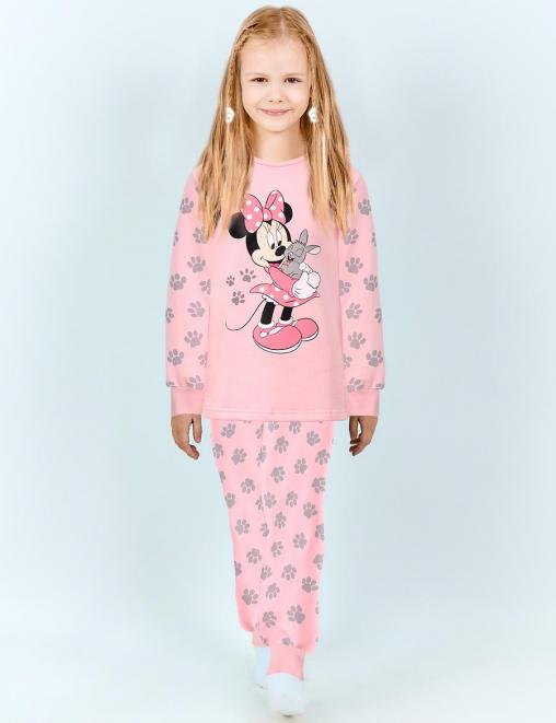 Пижама детская KETMIN НОЧКА МИННИ И ЗАЙКА с начесом цв.Розовый лапки