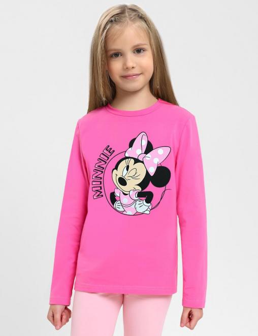 Лонгслив для девочки KETMIN ПРИВЕТ МИННИ цв.Ярко-розовый