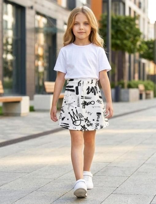 Детская юбка KETMIN ФЛИРТ цв.Граффити Белый