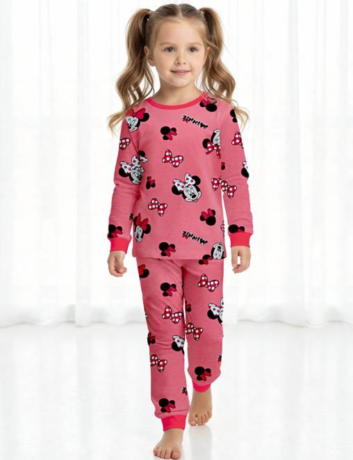 Пижама детская KETMIN НОЧКА МИННИ БАНТИК с начесом (Лонгслив/Брюки)Розовый