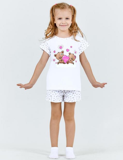 Пижама детская МАЛИНОВЫЕ СНЫ МИШКИ ТЫ И Я (Футболка/Шорты) Пижама детская МАЛИНОВЫЕ СНЫ МИШКИ ТЫ И Я (Футболка/Шорты)
