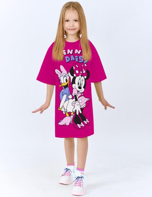 Платье-футболка для девочки KETMIN ПОДРУЖКИ цв.Фуксия