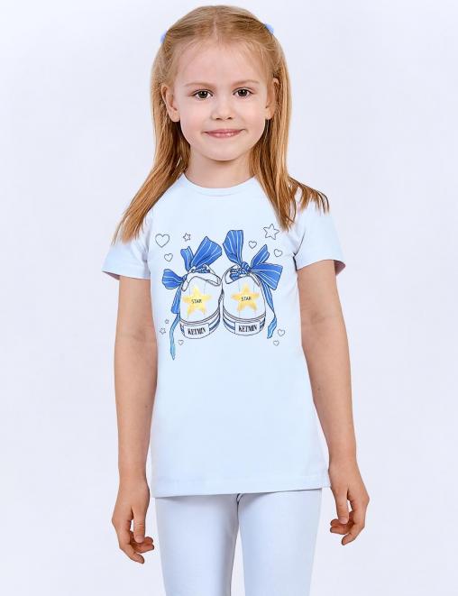 Футболка для девочки KETMIN КЕДЫ цв.Белый/синий Футболка для девочки KETMIN КЕДЫ цв.Белый/синий